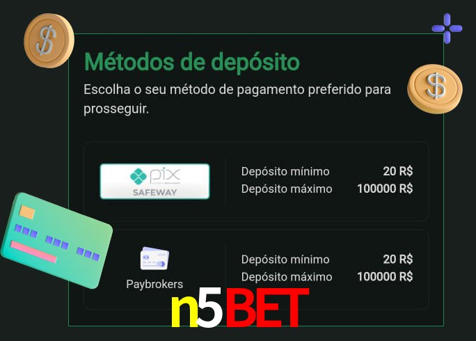 O cassino n5bet oferece uma grande variedade de métodos de pagamento